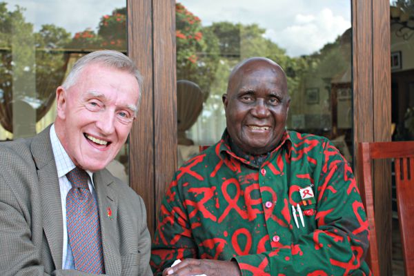 Fr Michael J. Kelly SJ with Kenneth Kaunda, first President of Zambia.