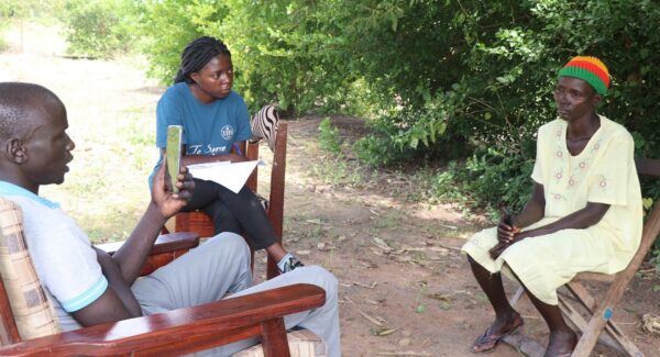 woman farmer, Deborah Eyath interviewed in Akol Jal