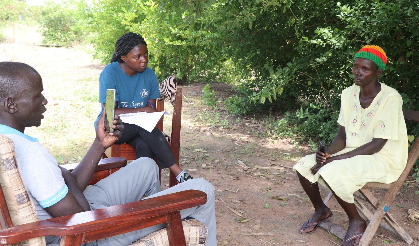 woman farmer, Deborah Eyath interviewed in Akol Jal