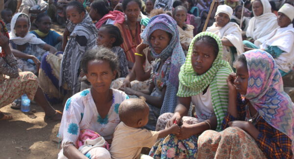 mothers and women in refugee camp in Tigray