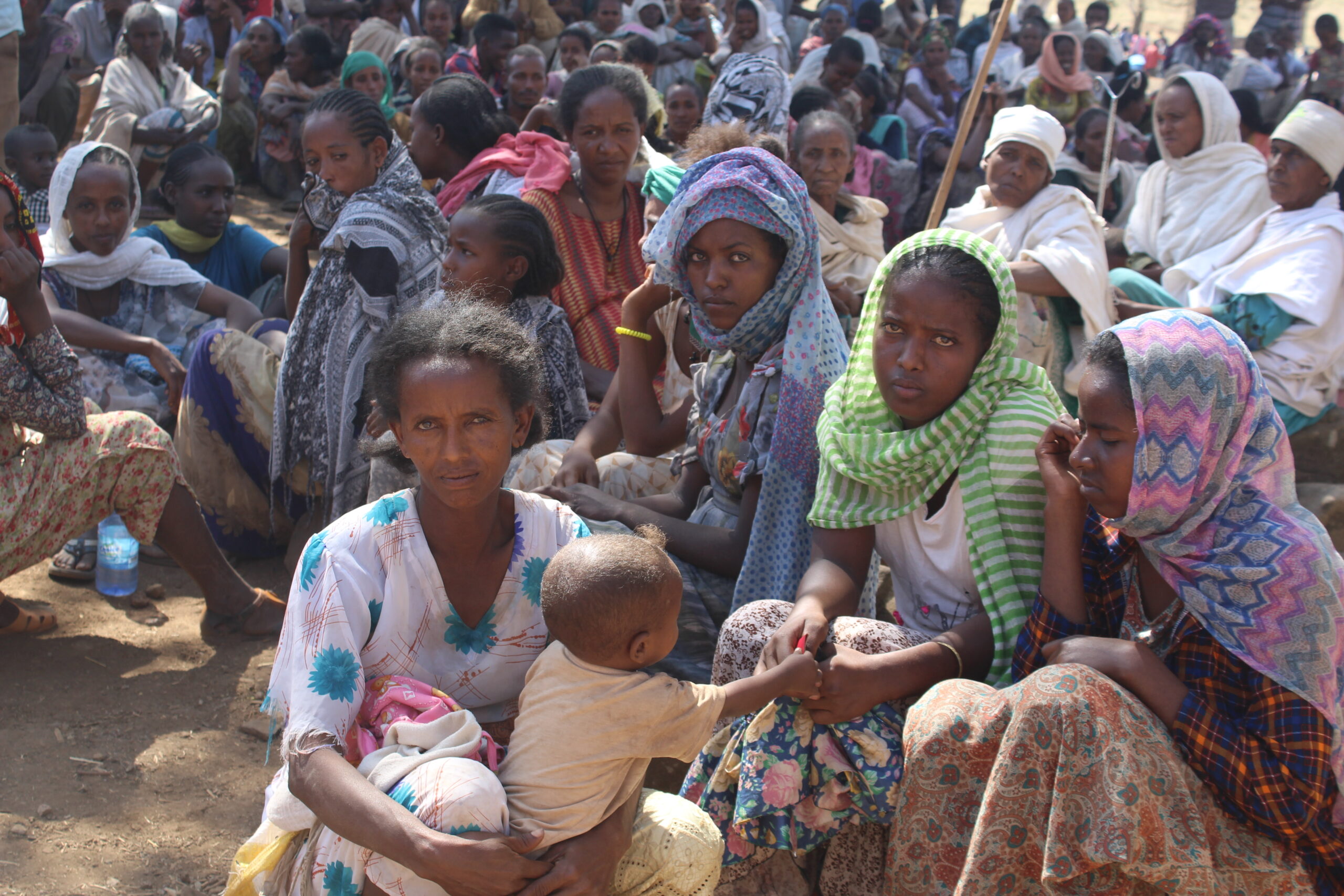 mothers and women in refugee camp in Tigray