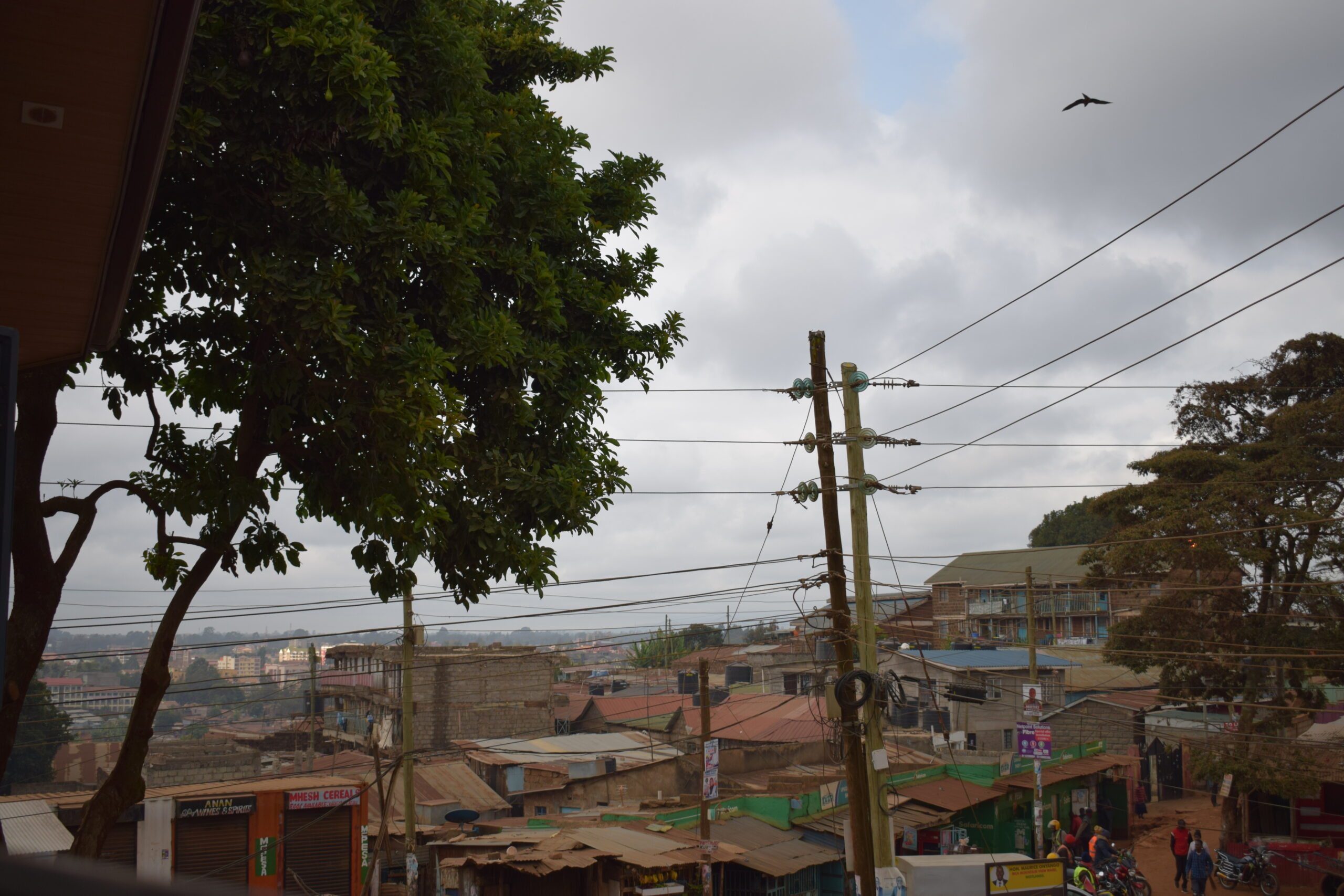 Photo overlooking center of Kangemi slum in Nairobi, Kenya.