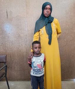 Pictured are refugees Nadia and her son in Renk.